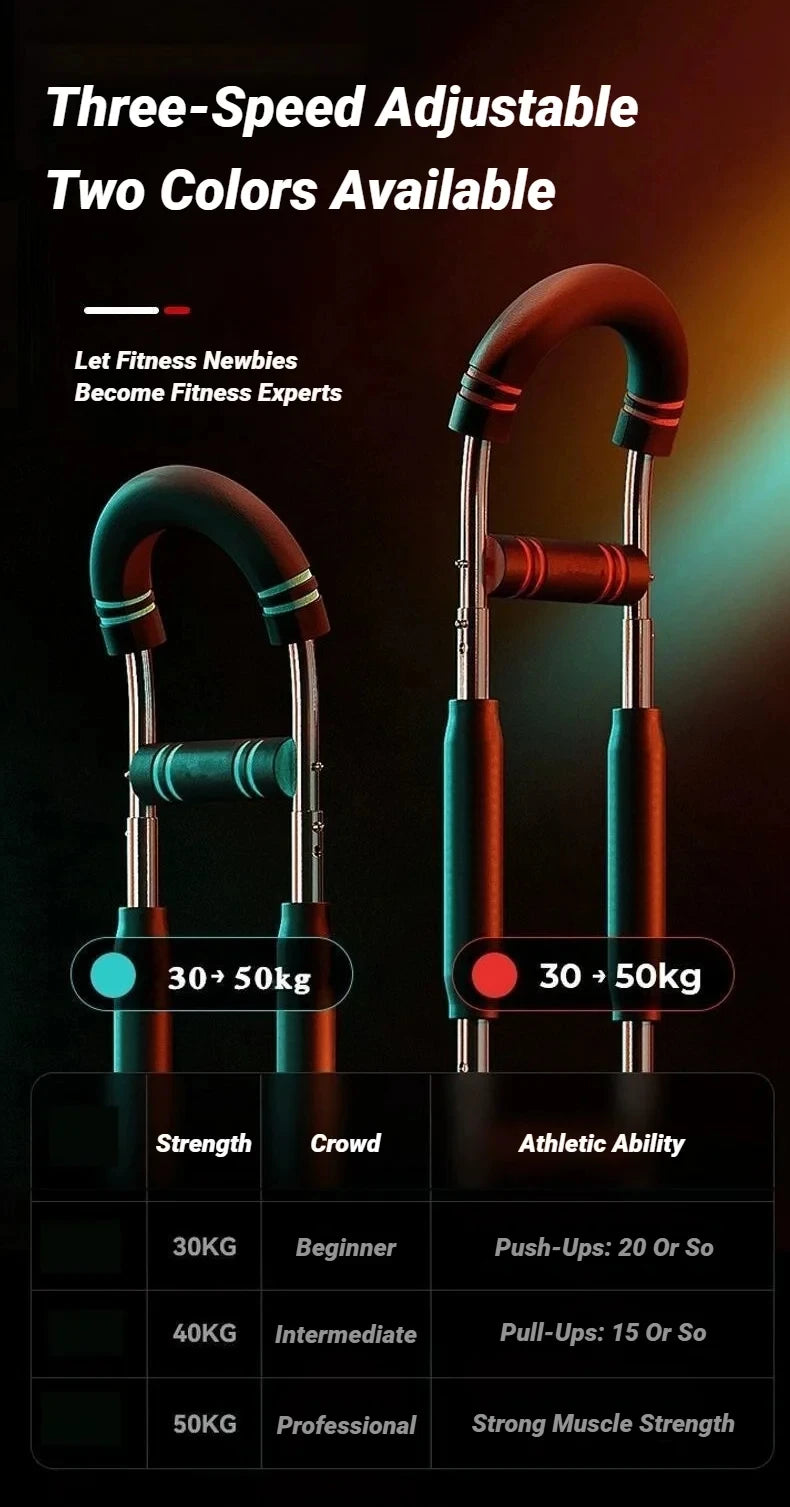 Verstellbarer U-förmiger Armtrainer mit Schaumstoffgriff Feder-Trainingsstange Unterarm Trizeps Brusttrainer Tragbares Fitnessgerät