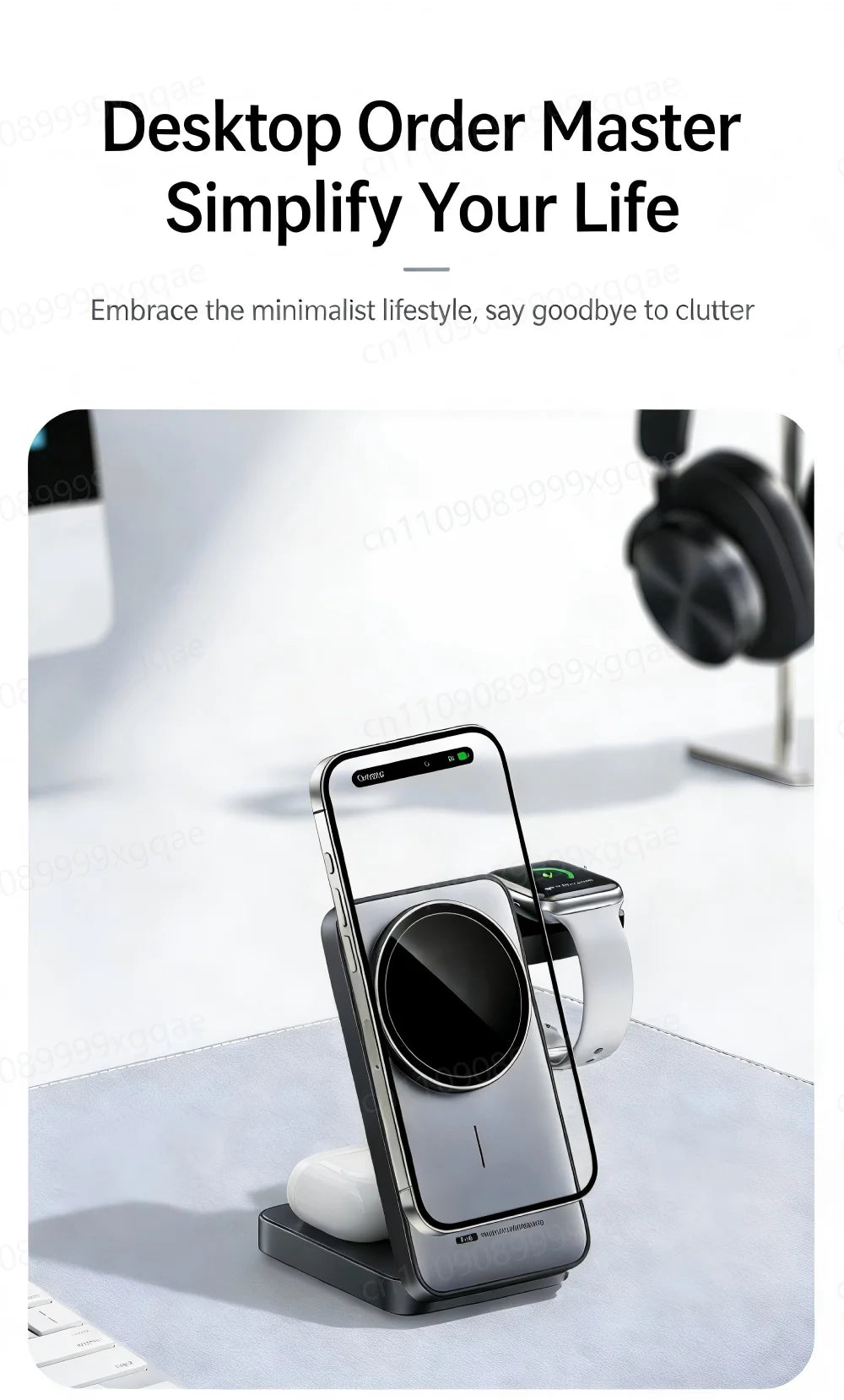 4 IN 1 Faltbares magnetisches kabelloses Ladegerät Qi Schnellladung für Magsafe iPhone 17 16 15 14 Watch Earbuds AirPods Pro iWatch