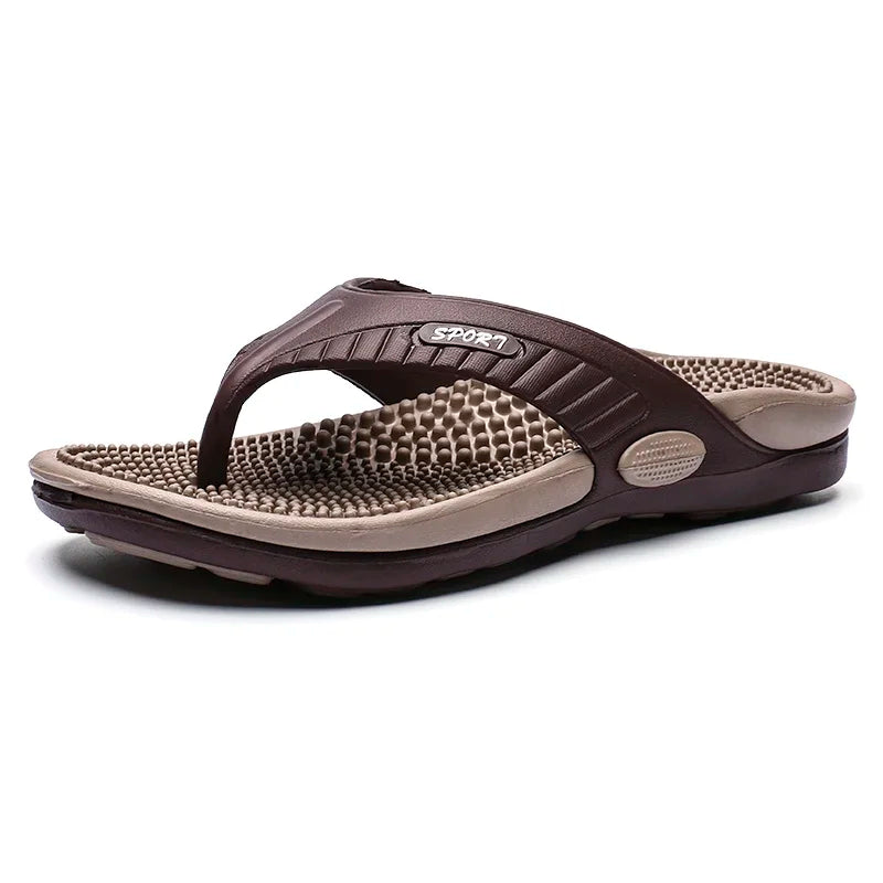 Massage Flip Flops für Herren, Sommer atmungsaktive Strandschuhe, Sandalen Herren, Luxus Flip Flops, atmungsaktiv, Übergröße, Herren Hausschuhe 46
