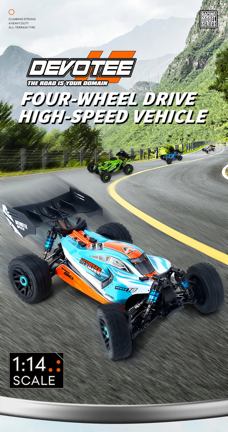 XDKJ-001 95KM/H 4WD RC Autos 3S Rennwagen 1/14 Bürstenloser Hochgeschwindigkeits-Wettkampf-Drift-Fernsteuerungs-Spielzeug RC Auto Spielzeug