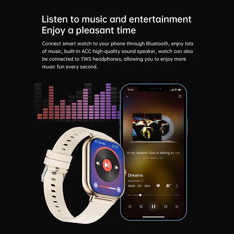 VIVO Smartwatch Android IOS Geschenk Bluetooth Anruf Smartwatch 2025 Touch-Zifferblatt Musik Fitness Tracker Sportuhren + Kopfhörer NEU