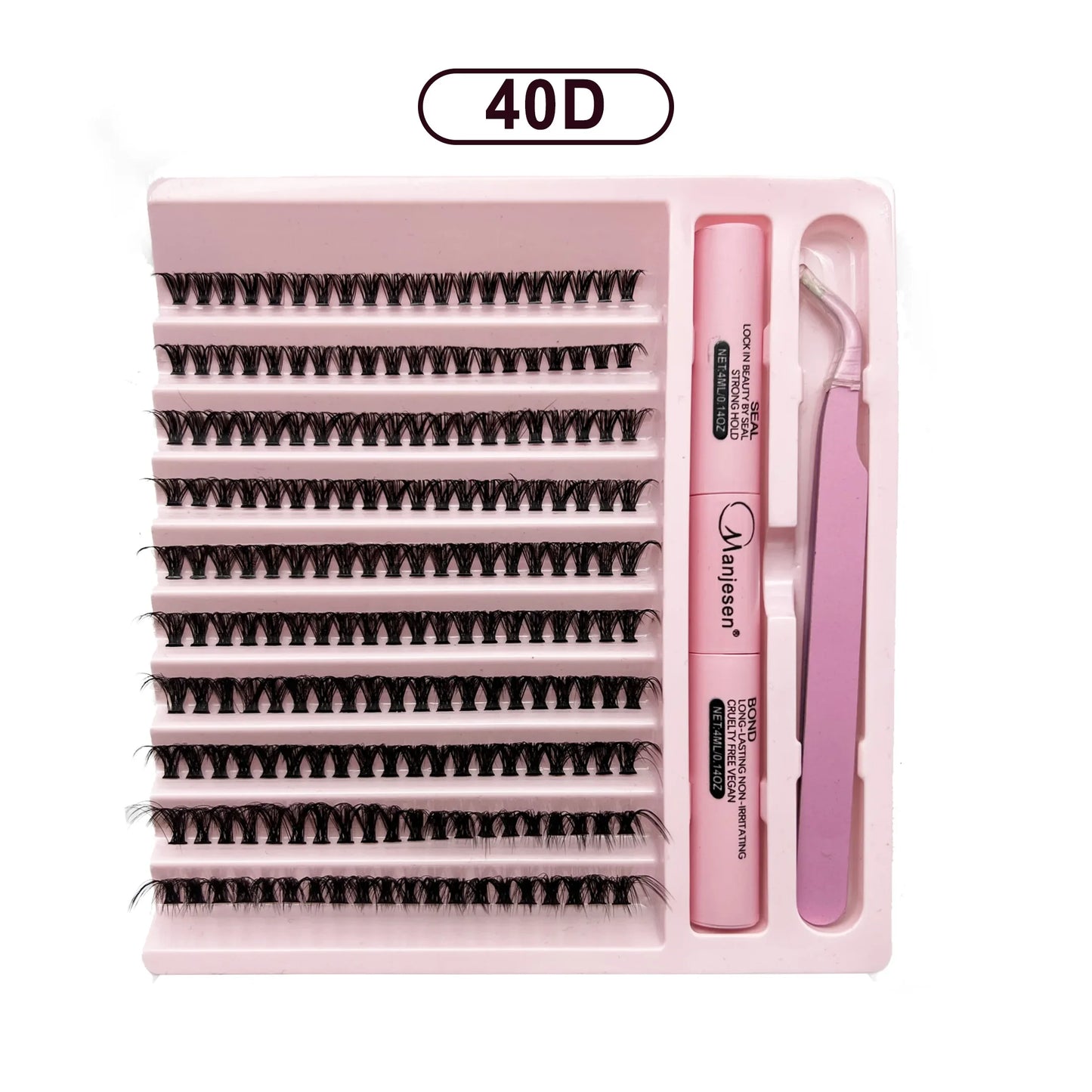 Kit d'Extension de Cils DIY, 200 Grappes de Cils, Colle et Scellant pour Cils, Outils de Maquillage pour Coller les Cils et Accessoires de Colle à Cils