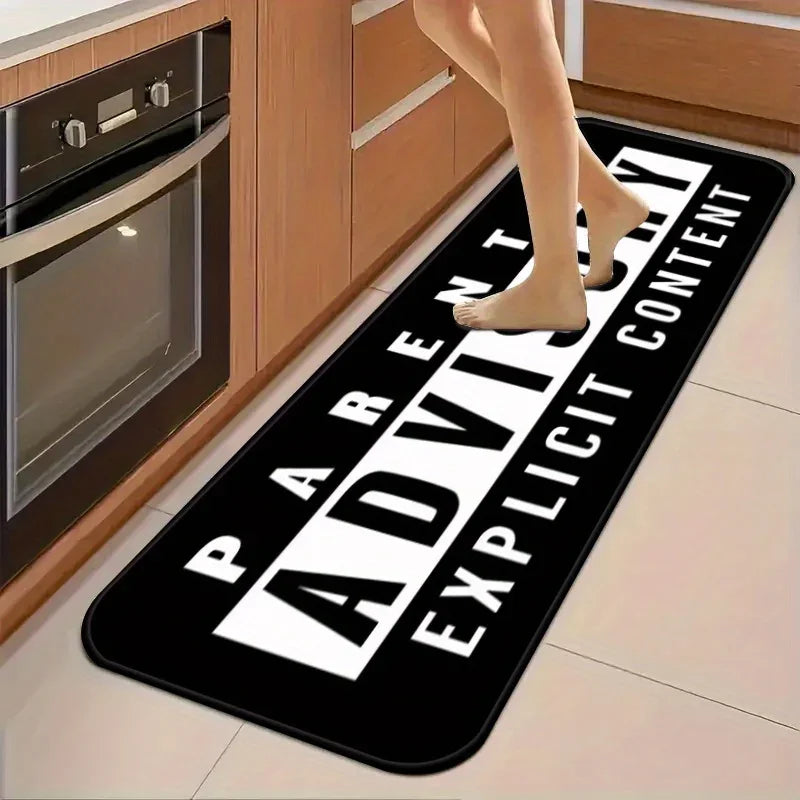 VIKAMA Creative Letter Print Rug, Non-Slip Machine-Washable Kitchen Mat, Suitable For Living Room And Bedroom Entrances