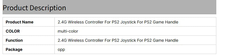 2.4G PS2 Controller Kabelloser Controller Für PS2/PS1 Gamepad Dual Vibration Shock Playstation 2 Joypad Joystick Steuerung USB PC