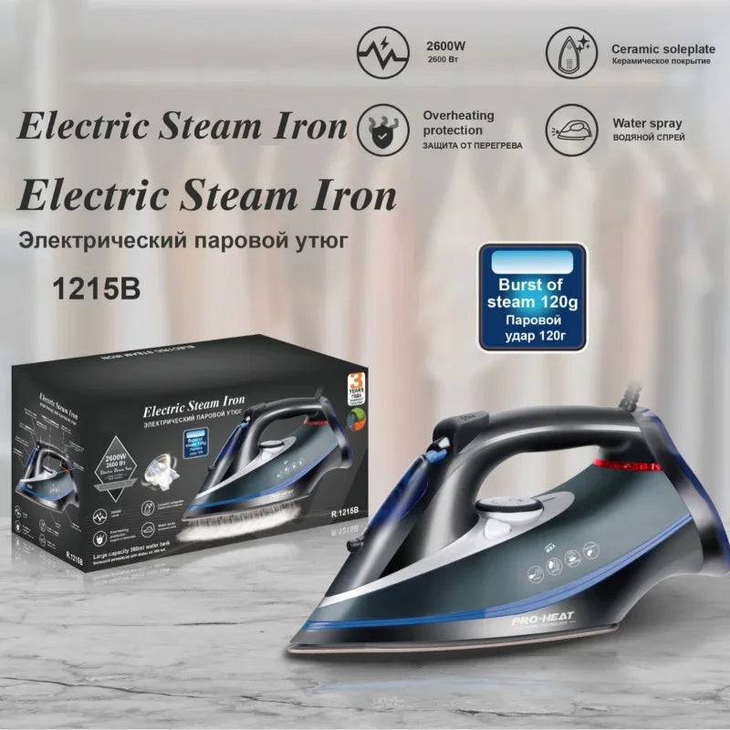 Fer à Repasser Vapeur Électrique Prise UE 220V avec Semelle Céramique Antiadhésive Vapeur Variable Haute Pression Meilleure Vente 2024