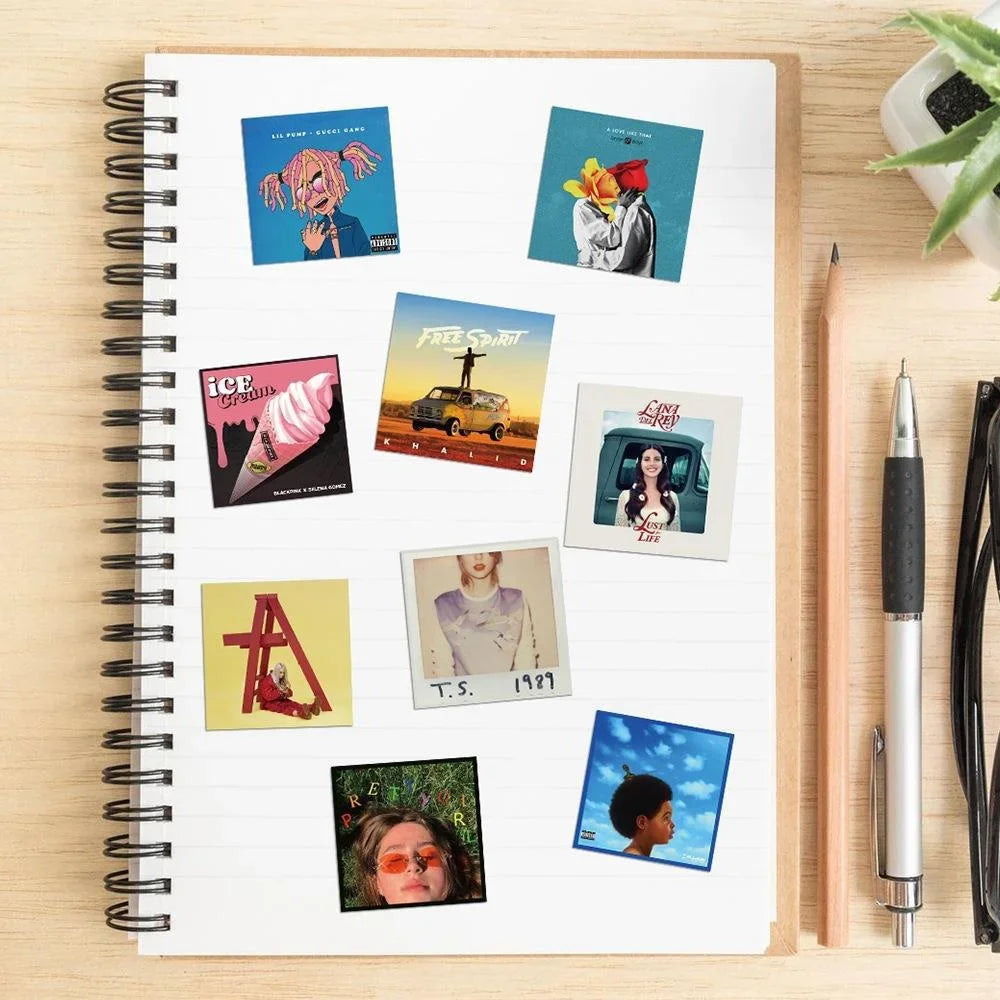 55 autocollants pour artistes et chanteurs pour valise, coque de téléphone, ordinateur portable, carnets, cadeaux pour enfants