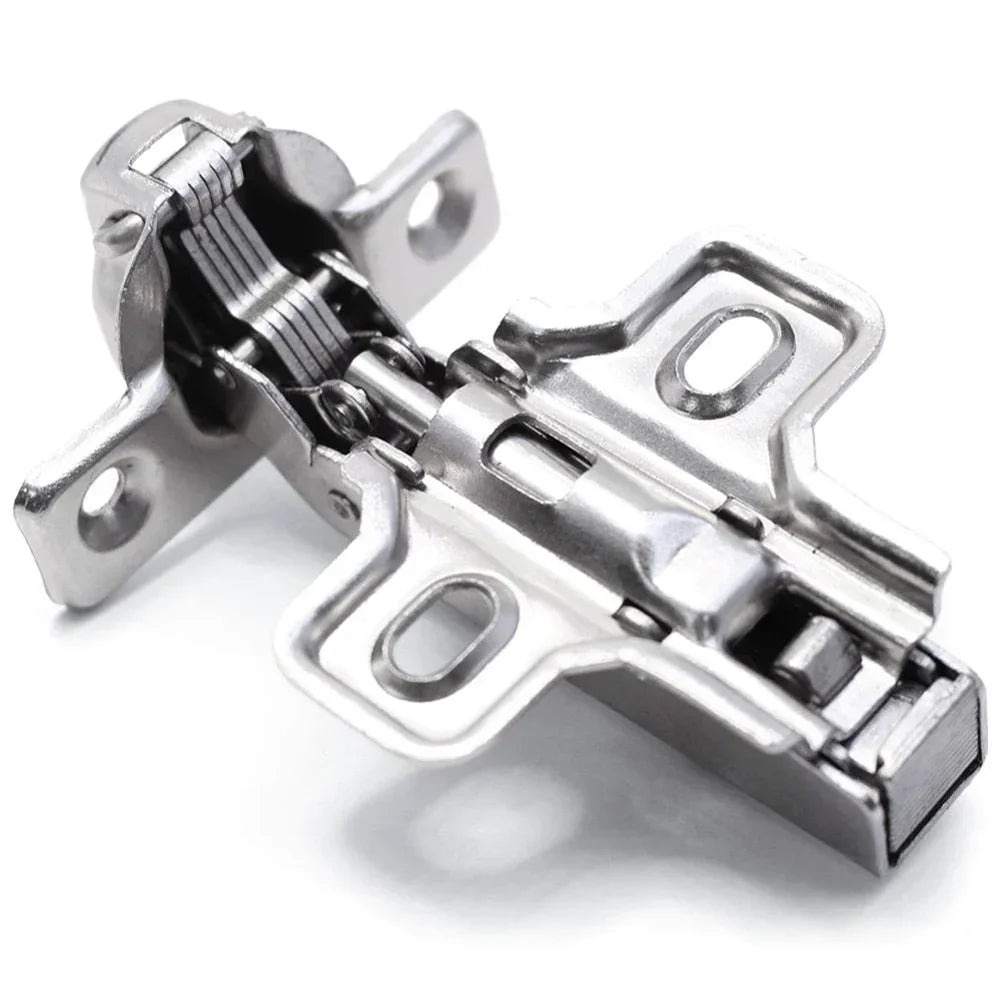 Lot de 2 charnières de meuble souples de 25 mm avec amortisseur pour porte d'armoire de cuisine, quincaillerie de tamponnement en acier inoxydable