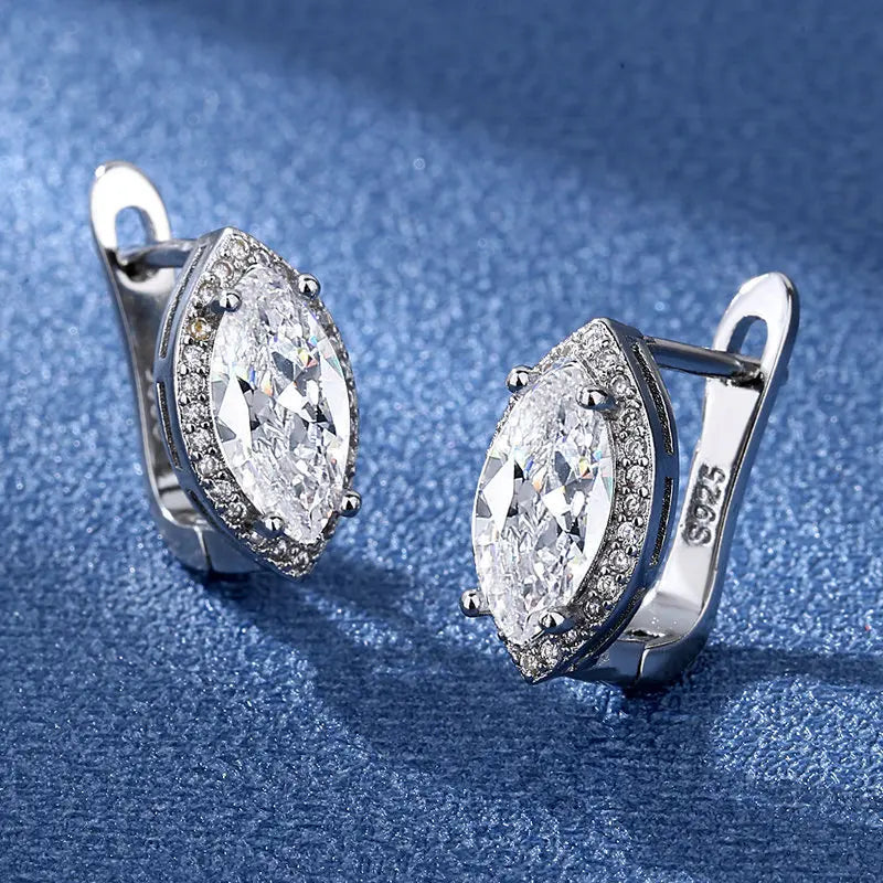 Ohrringe aus 925er Sterlingsilber, Schmuck, hochwertige Retro-Ohrringe mit einfachem Muster, lila-weiße Zirkon-Ohrringe, Bestseller
