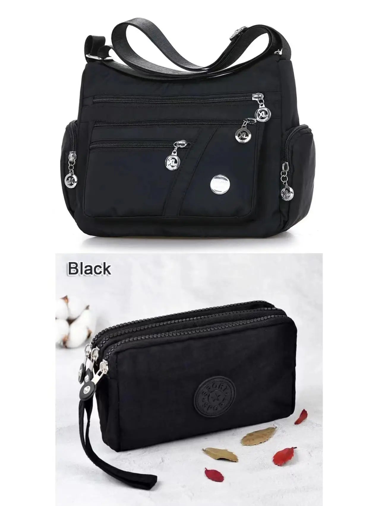 Damen Umhängetasche Wasserdichte Tragetasche Lässige Nylon Handtasche RFID Leichte Kuriertasche