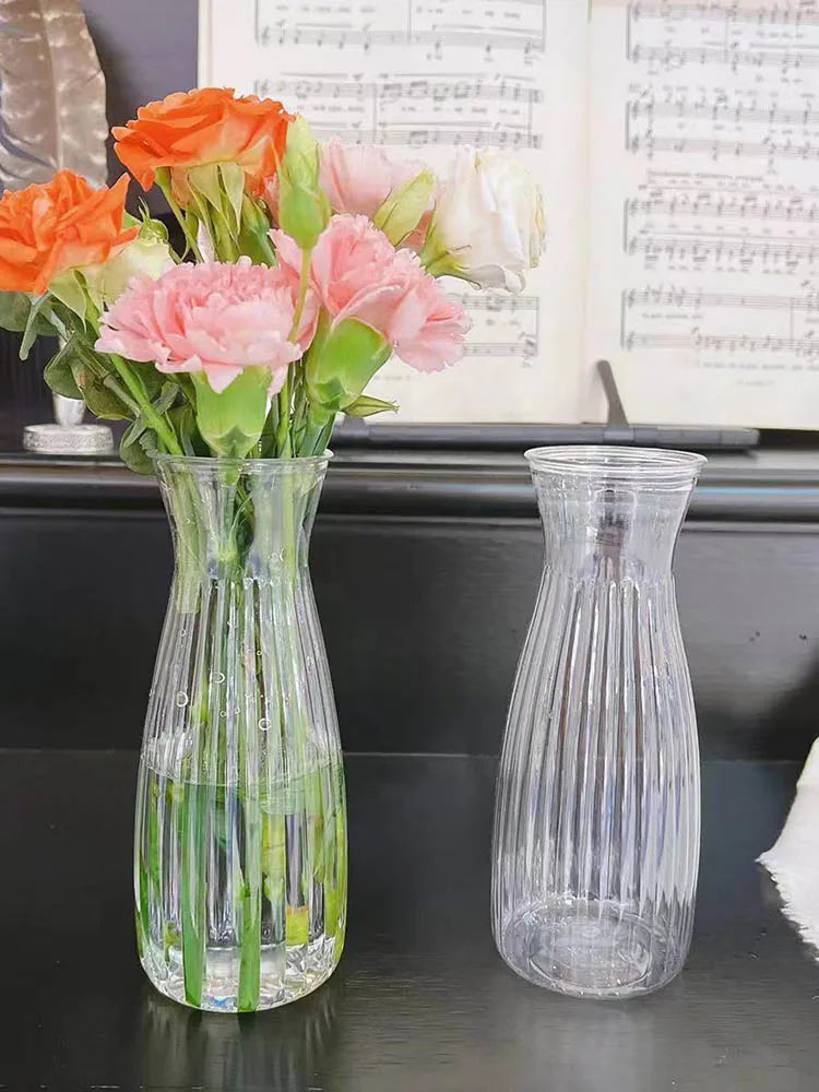 1 vase en cristal d'imitation, vase en plastique transparent créatif anti-chute, pot de fleurs transparent durable, vases de décoration modernes pour la maison