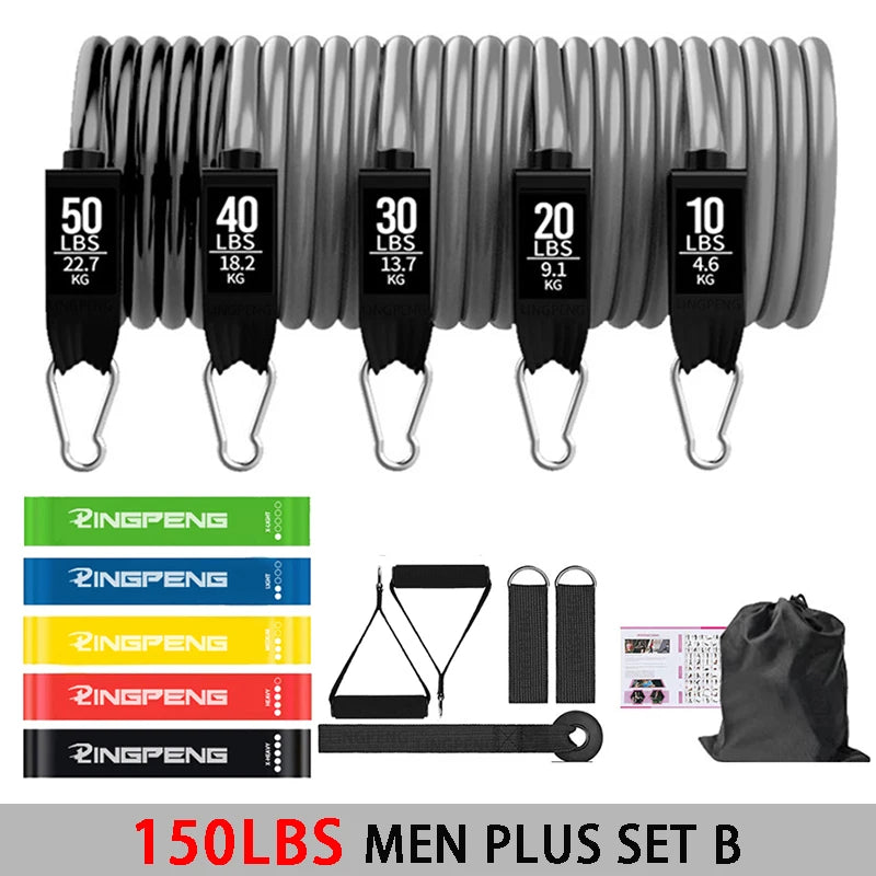 Fitness Widerstandsgummi Yoga Elastisches Band Upgrade Trainingsstange Set Pilates Training Übungsfitnessgeräte Zugseil