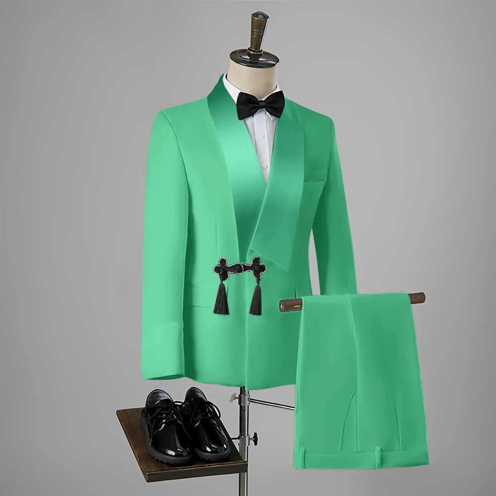 Men Suit Wedding Slim Fit Tassel Shawl Tuxedo