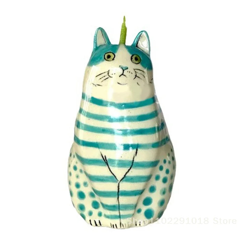 Vase | Resin Crafts Polka Dot Cat Vase For Cat Lovers