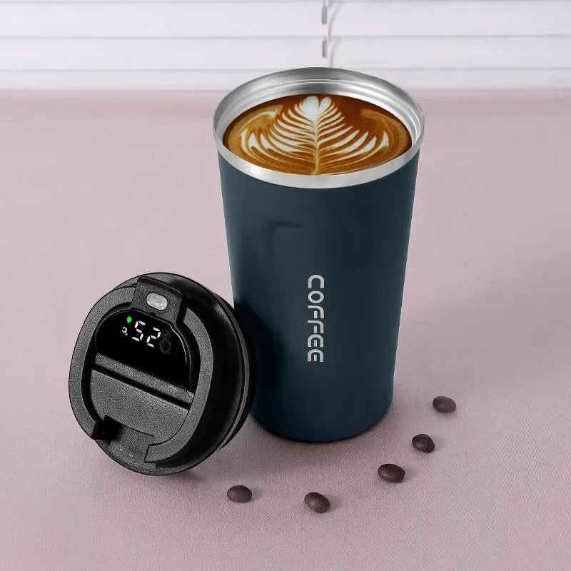 Tasse à café Thermos 380/510 ml en acier inoxydable avec affichage de la température, bouteille d'eau isolée, flasque sous vide.