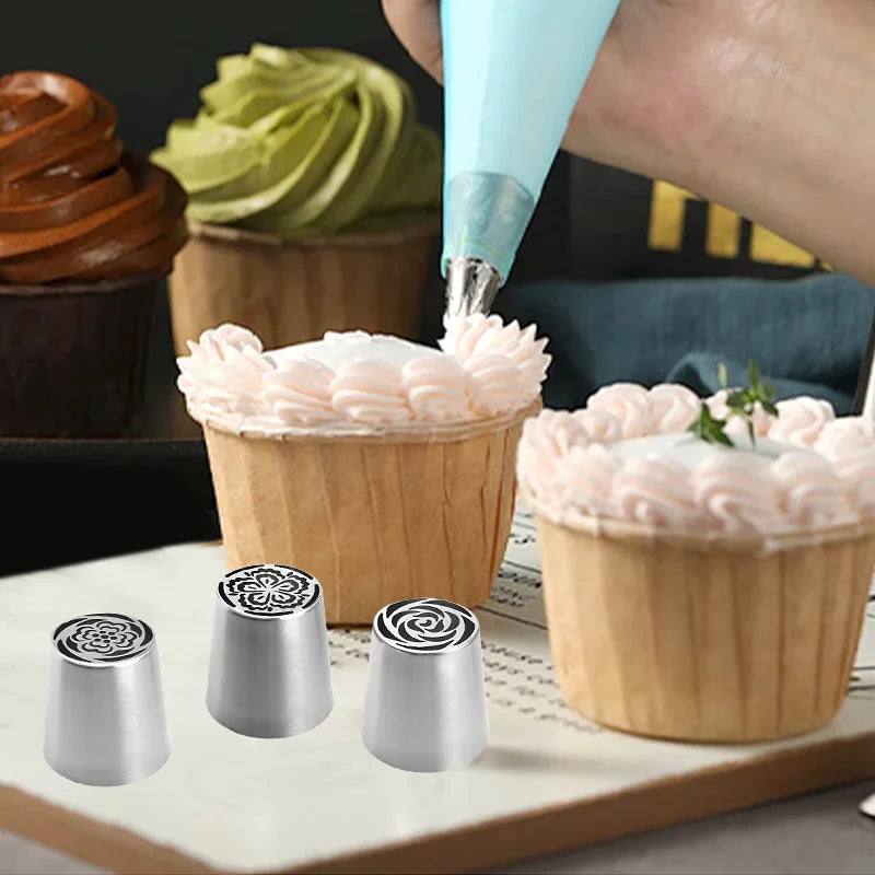 Stainless Steel Russian Framing Nozzle DIY Pastry Cream Decorating Nozzle Kitchen Baking Tools Framing Tools