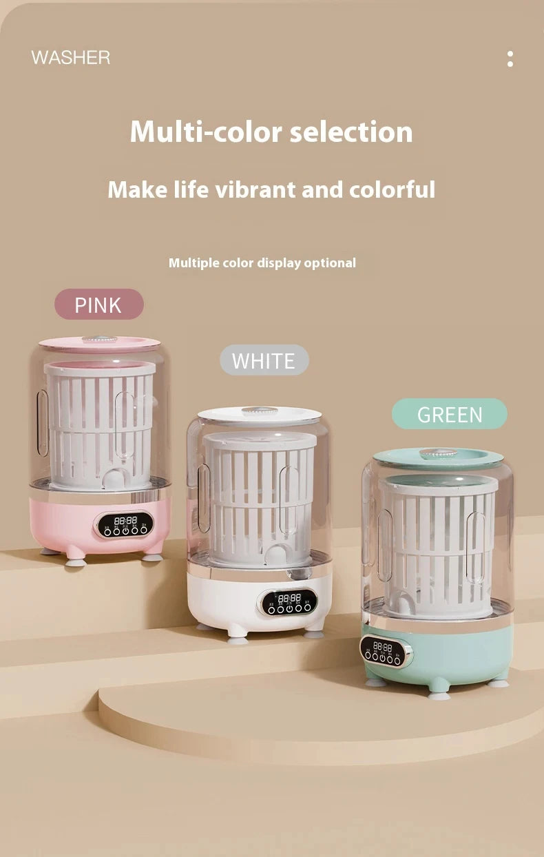 Mini turbo washing machine fully automatic small USB charging portable sock and underwear specific washing dehydrate machine
