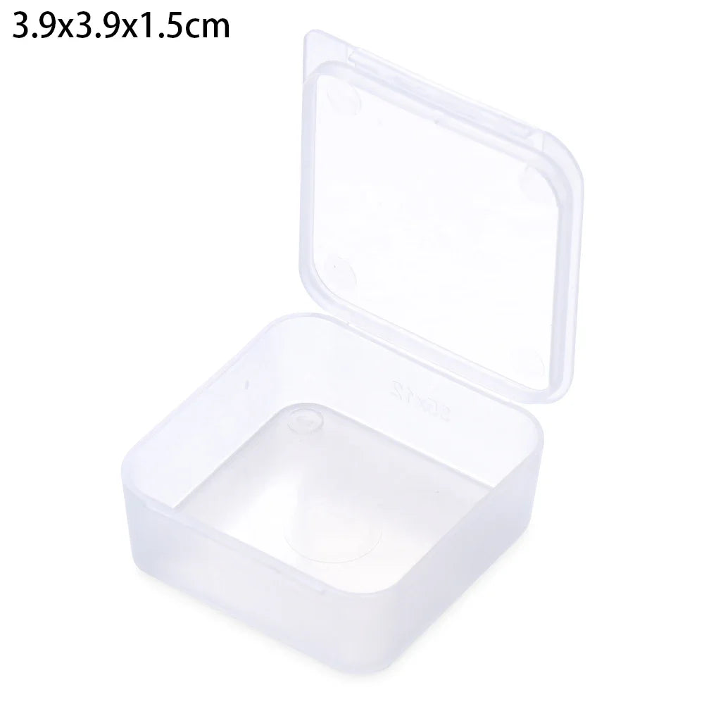 Square Round Plastic Transparent Storage Box Small Items Sundries Organizer Case Jewelry Beads Container Box Tools Accessories