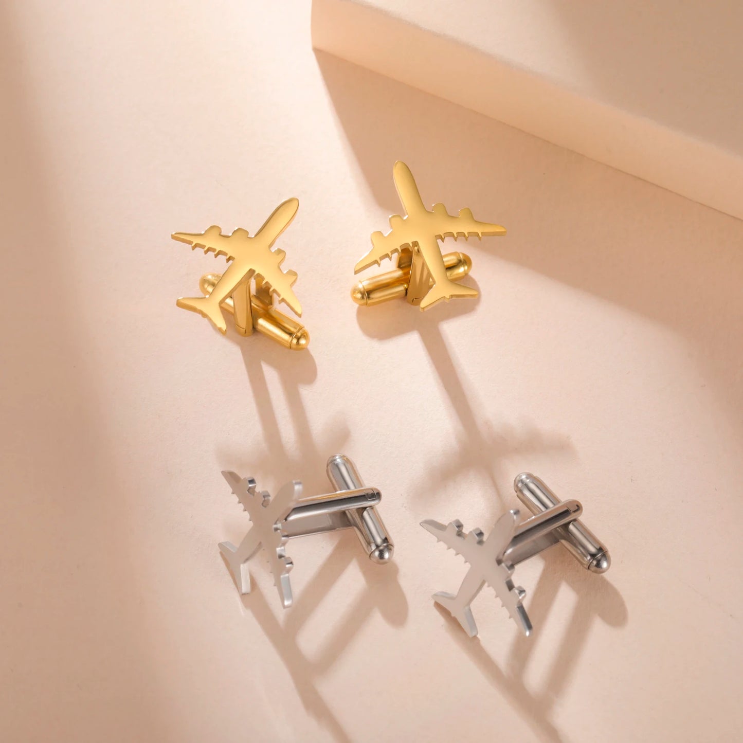 Boutons de Manchette Avion Cazador pour Homme Accessoires Cadeau Pilote Boutons de Manchette de Chemise en Acier Inoxydable Vente en Gros Mariage Anniversaire Tendance