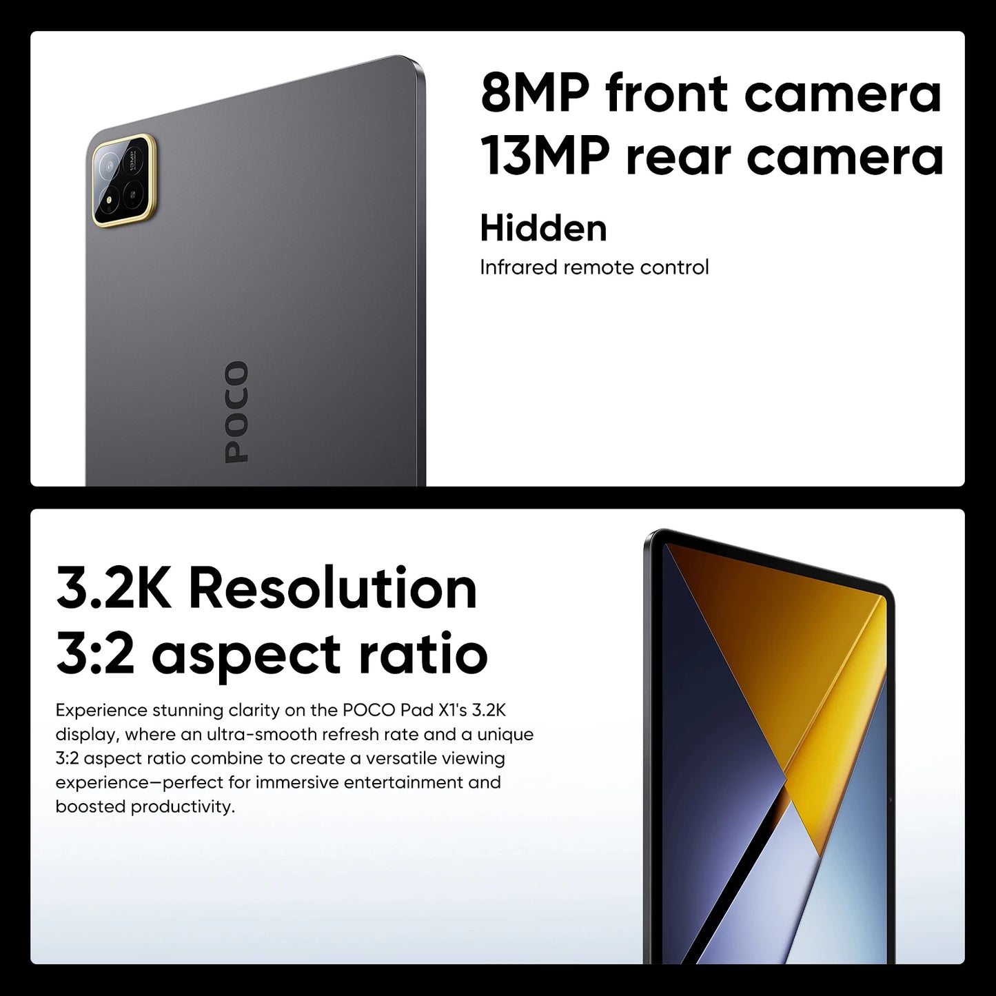Original POCO Pad X1 Globale Version Tablets Snapdragon 7+ Gen 3 11,2'' 3,2K 144Hz Display 13MP 8850mAh 45W Turbo Charging