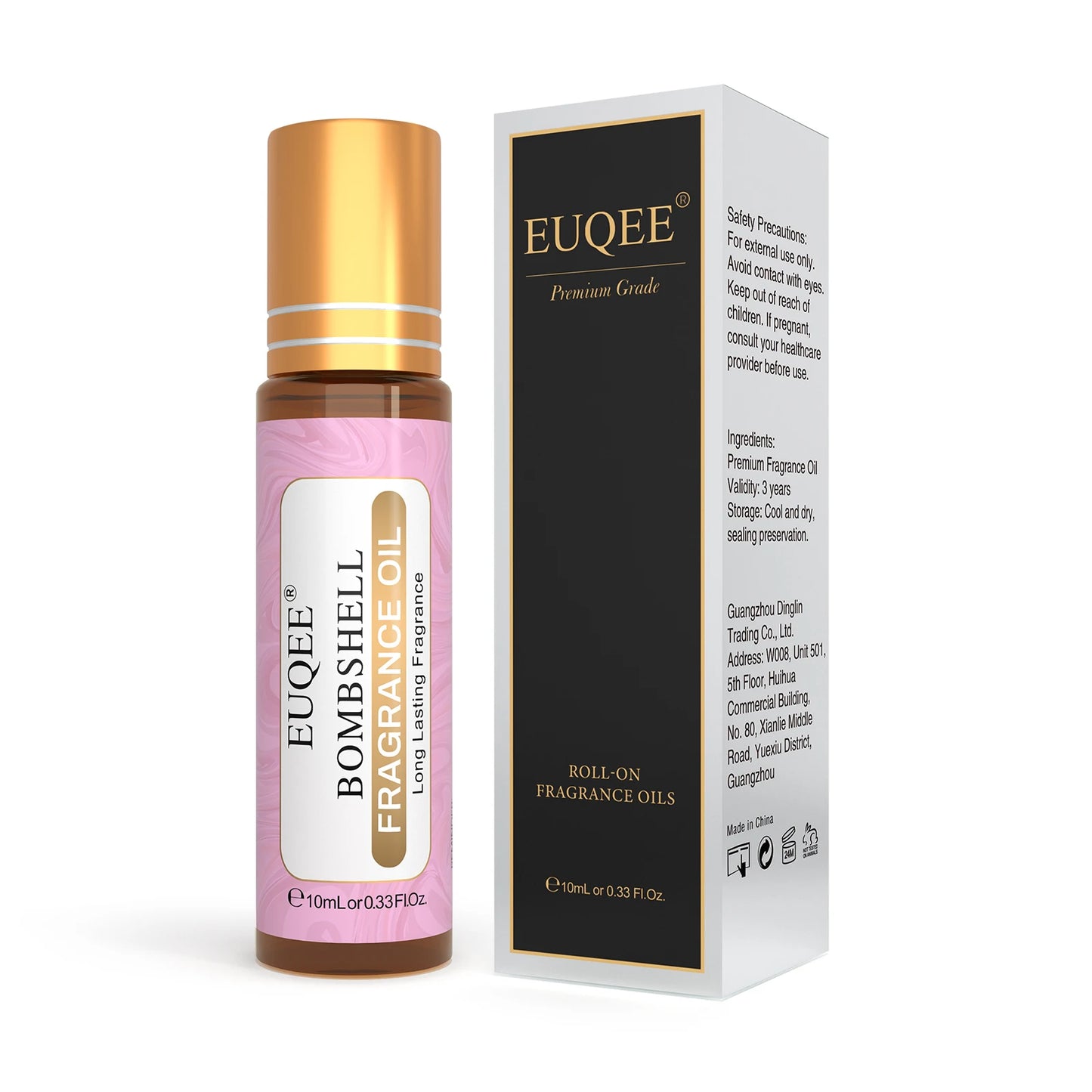 EUQEE 10ml Damen Roller Duftöl – Kokosnuss Vanille Bubble Gum Bright Crystal Bombshell Midnight Rose Angel Aromaöle