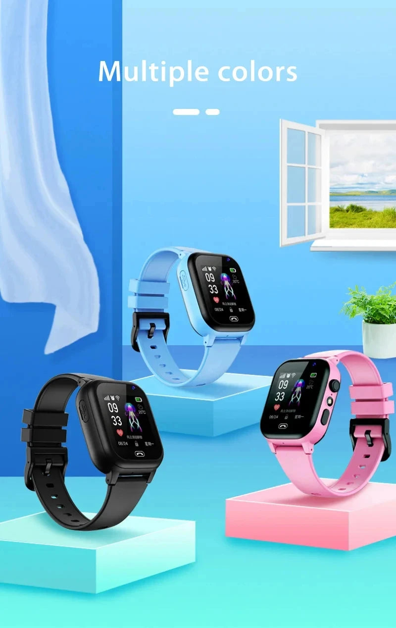 Montre intelligente pour enfants 5G GPS Localisation Appel vidéo Carte SIM SOS Caméra enfant Étanche Mise à niveau 2025 Pour garçons filles Ajouter des écouteurs