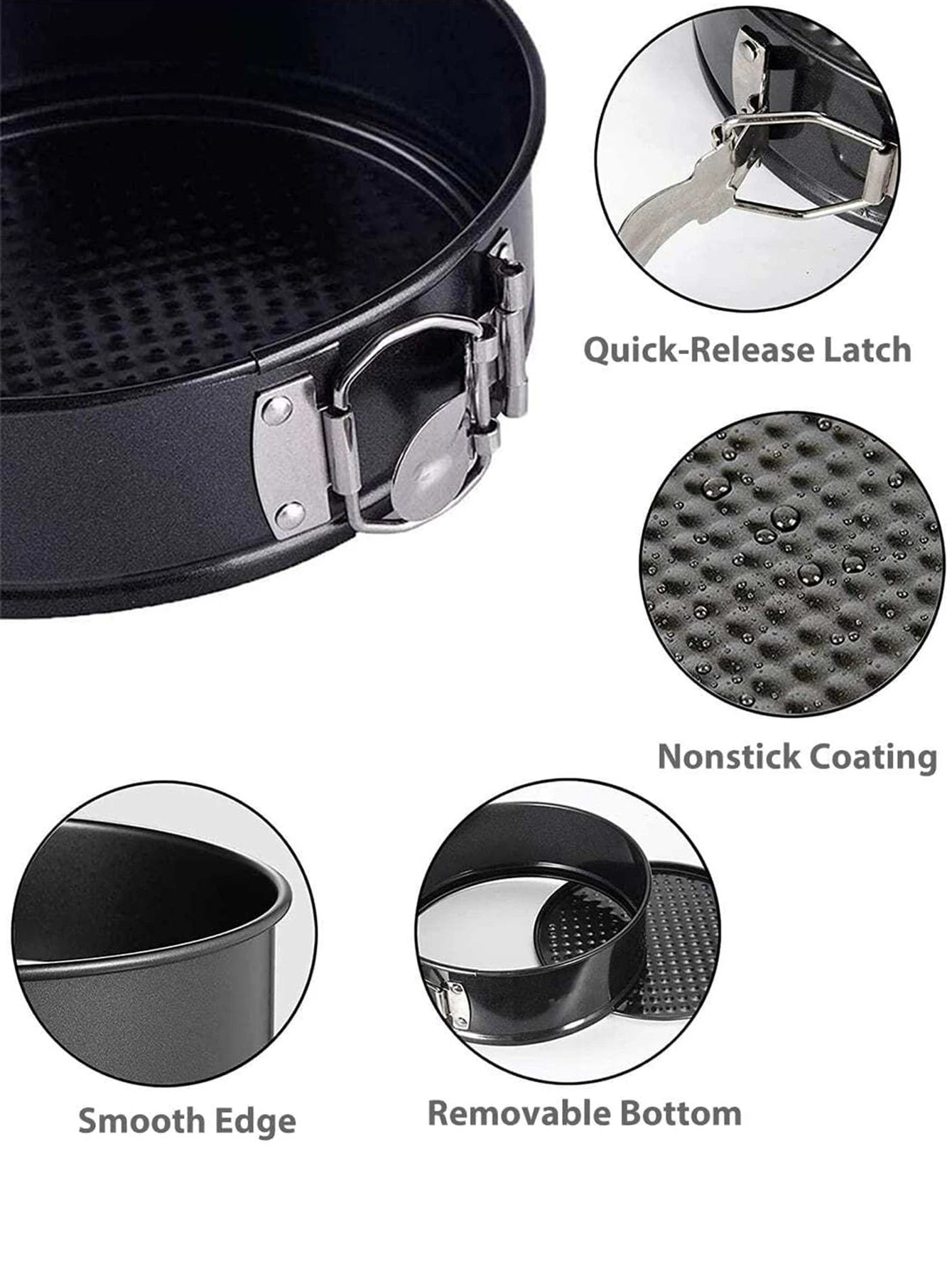 1 Stück, 3 Stück Kuchenform-Set, runde Antihaft-Backformen Springform für Kuchen, Käsekuchen, abnehmbarer Boden, auslaufsichere Backformen-Sets