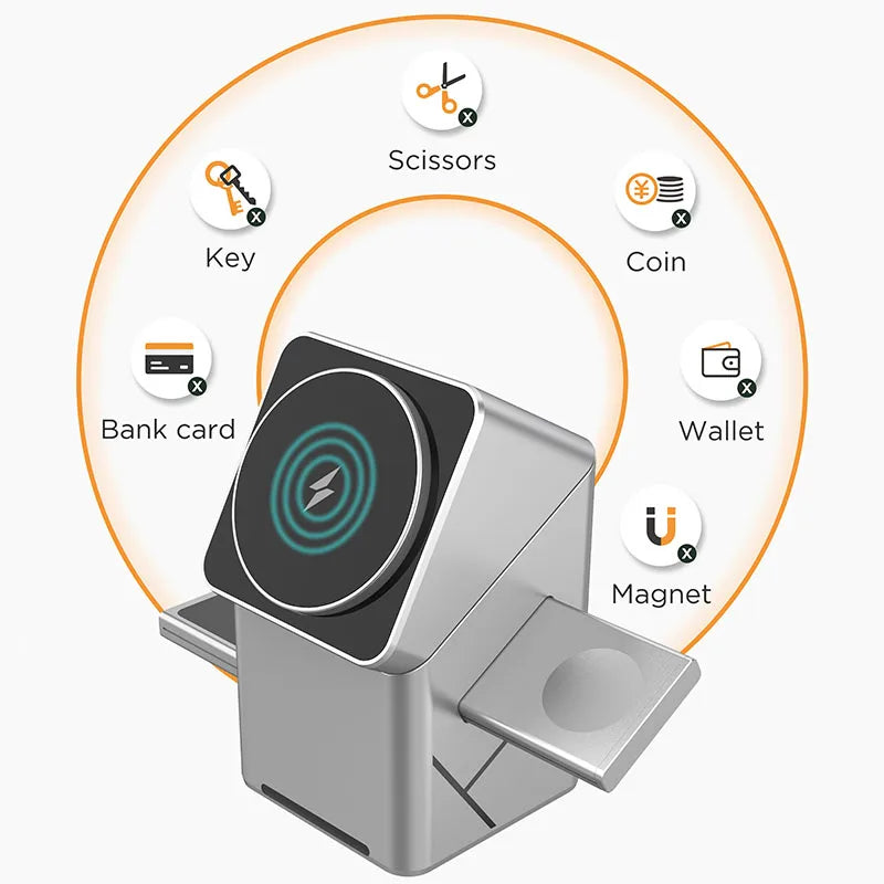 30W Touch Rotating Magnetic Multi-function 3 in 1 Wireless Charger for Iphone 16 15 14 13 Max Fast Charger Samsung Xiaomi