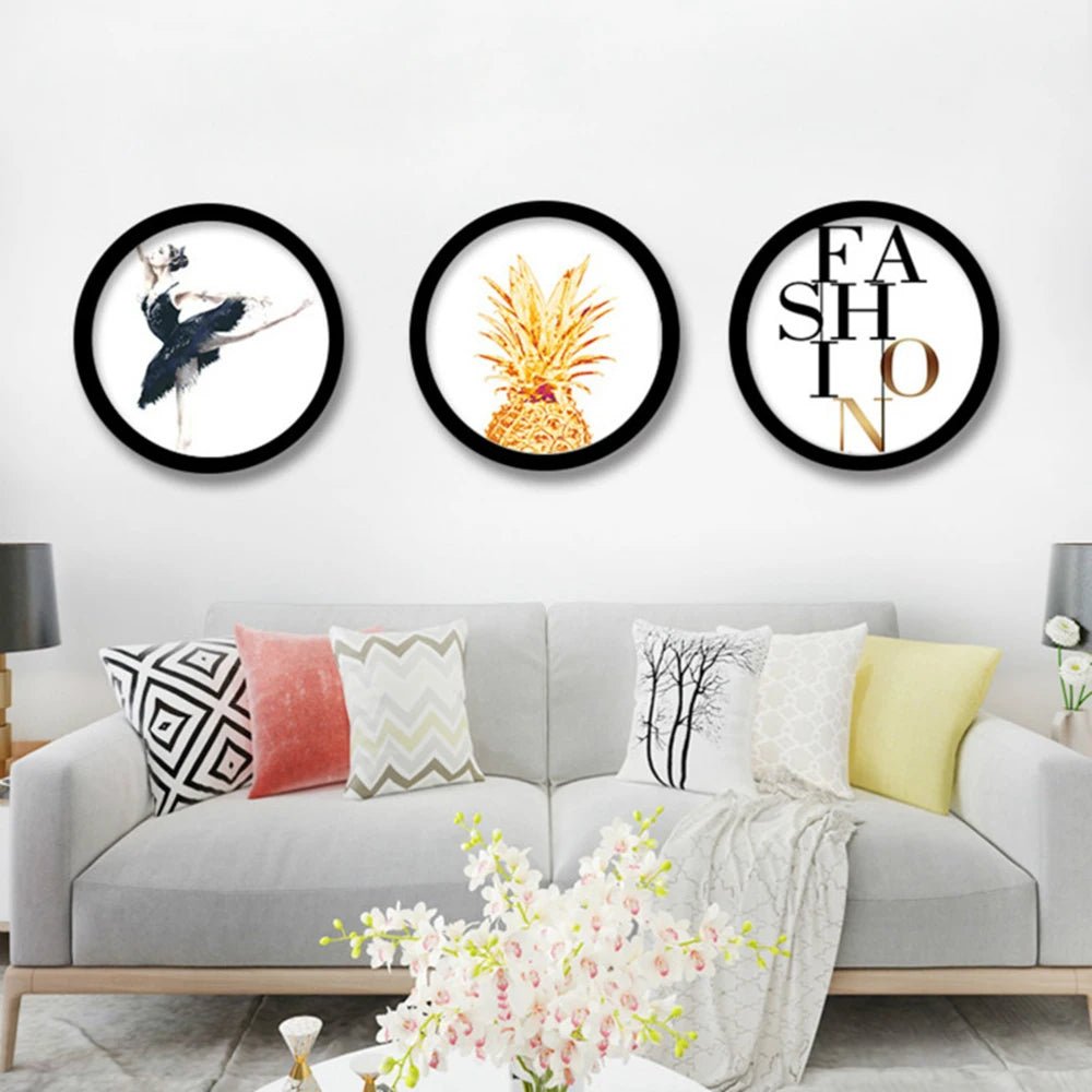 Runder Fotorahmen DIY Holz Wandmontage Hängender Bilderrahmen Hochzeitsgeschenk Wohnkultur Wandbild 6-12 Zoll