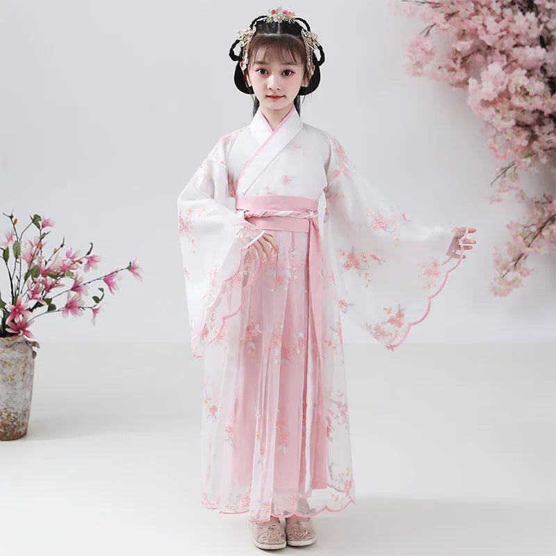 Robe chinoise Hanfu moderne pour fille, tenue d'Halloween de fée, Vêtements pour enfants, Vestidos, Costume traditionnel de Cosplay, Robes pour filles