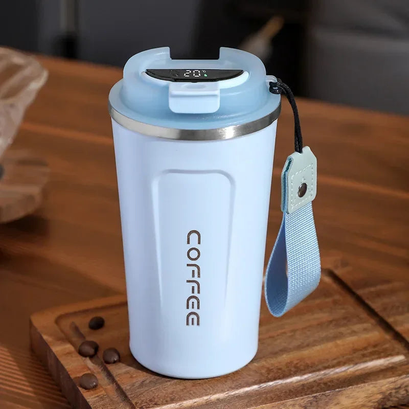 Tasse à café Thermos 380/510 ml en acier inoxydable avec affichage de la température, bouteille d'eau isolée, flasque sous vide.