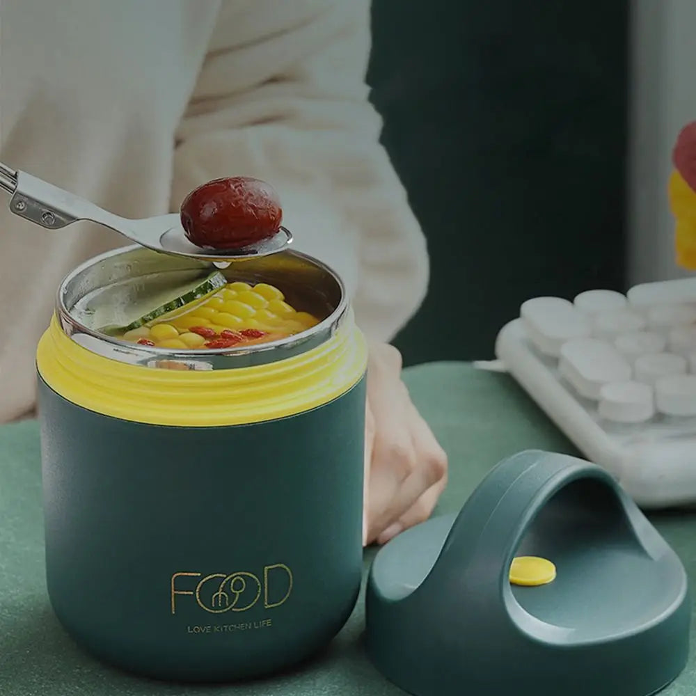 304 Edelstahl Vakuum Thermo Brotdose Speisewärmer Suppenbecher Thermobehälter Bento Box Isolierte Lunchtasche für Studenten