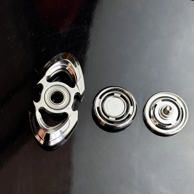 Two-leaf Stainless Steel Fidget Spinner Portable Hand Spinner Fun Fingertip Spinning Toy ADHD Focus Toy Fidget Toy Adults Gift