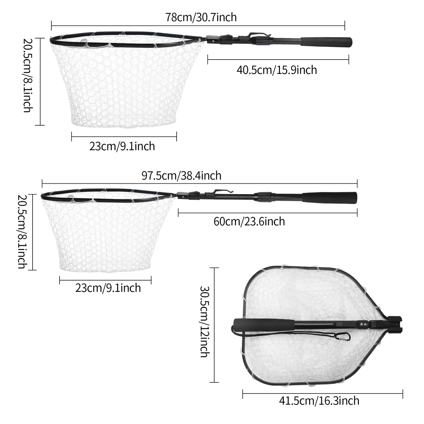 Angelwerkzeug-Set, Angelnetz mit Zange, Hakenlöser, Fischgreifer für Kajak, langlebig, zusammenklappbar, Angelzubehör, Männergeschenke