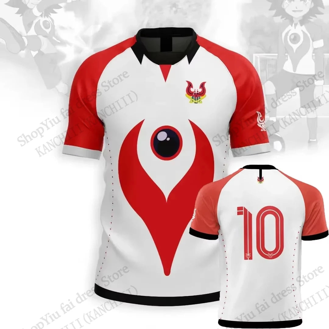 Anime Jersey Inazuma Eleven Kaio Football 3D Print T-shirt Men Women Fashion Short Sleeve Sports Tshirt Kids Tops Tee Mark Evens