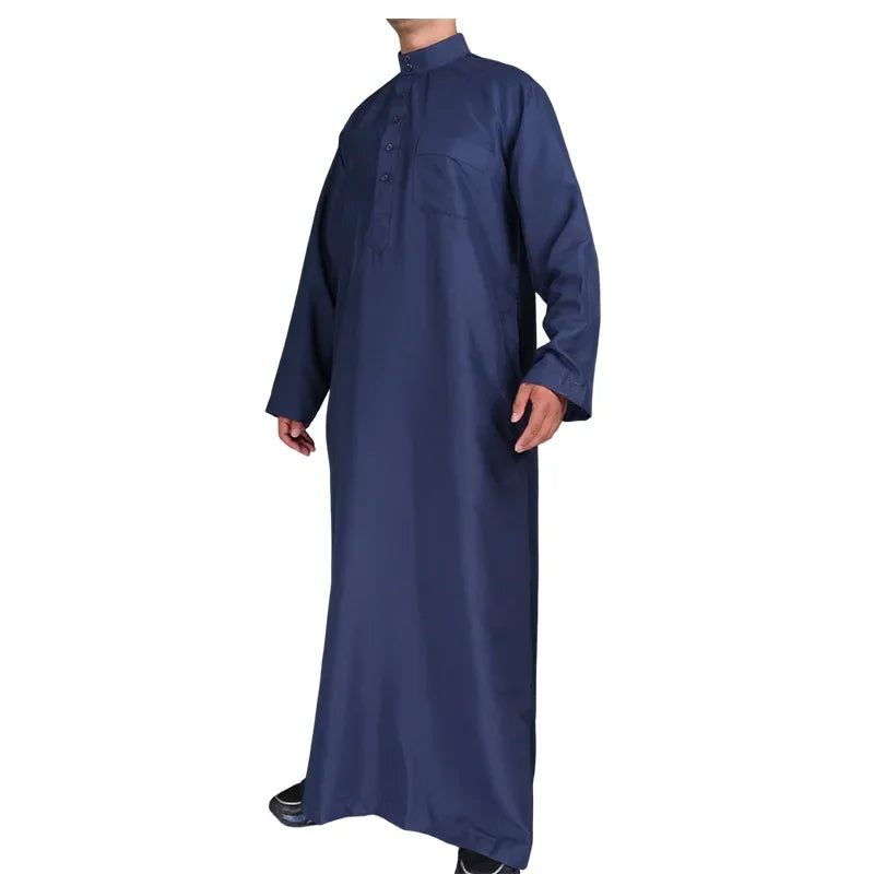 Neu 2025 Naher Osten Muslim Männer Kleid Langarm Jubba Thobe Ramadan Eid Dishdasha Robe Muslimisch Islamische Kaftane Arabische Kleidung