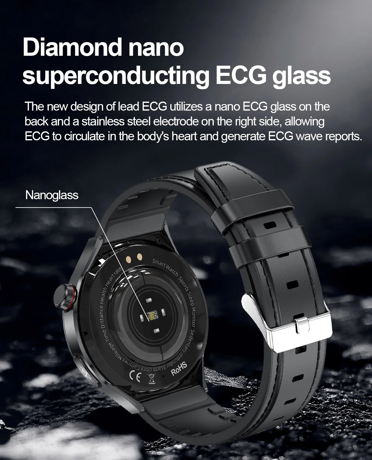 Montre Intelligente de Soins Infirmiers 2025 Montre connectée Santé, oxygène sanguin, lipides sanguins, acide urique, ECG+PPG, température corporelle, appel Bluetooth