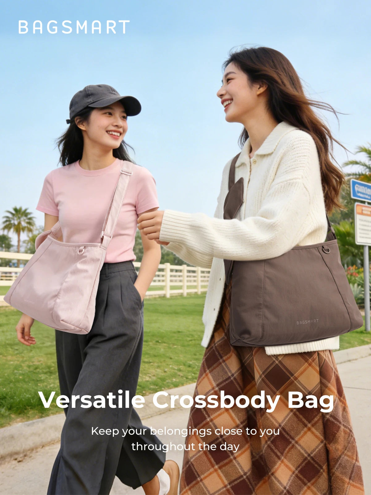 Sacs à bandoulière BAGSMART pour femmes, sac fourre-tout polyvalent léger et décontracté, sac à bandoulière pour le travail, sac hobo sous l'épaule