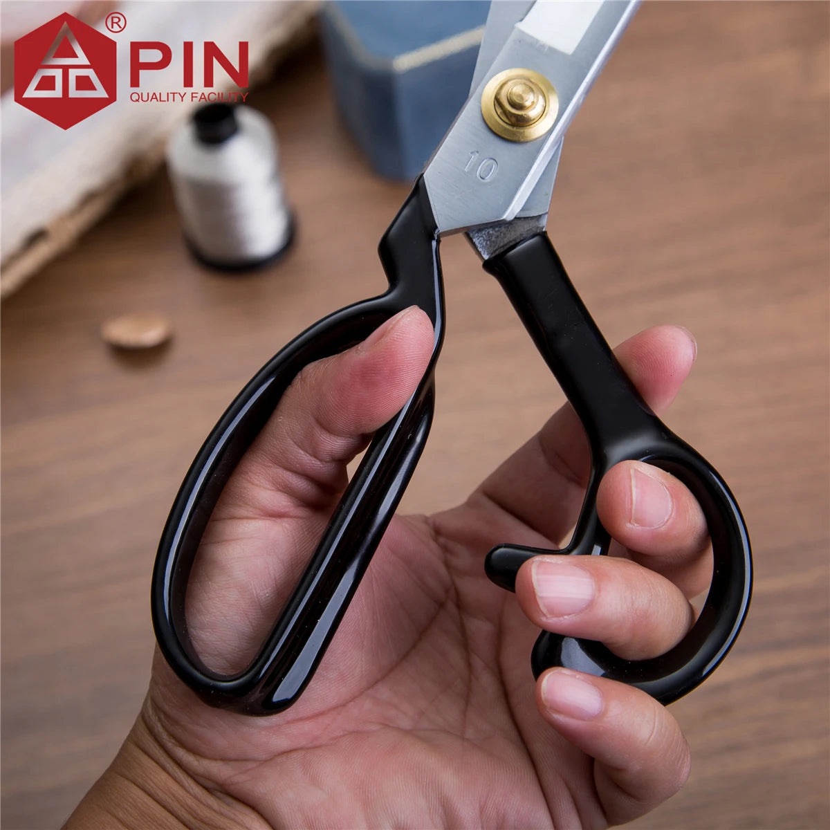 Ciseaux de tailleur pour gauchers PIN 10/12 pouces, ciseaux à tissu et cuir en acier inoxydable, ciseaux de couture ergonomiques pour gauchers
