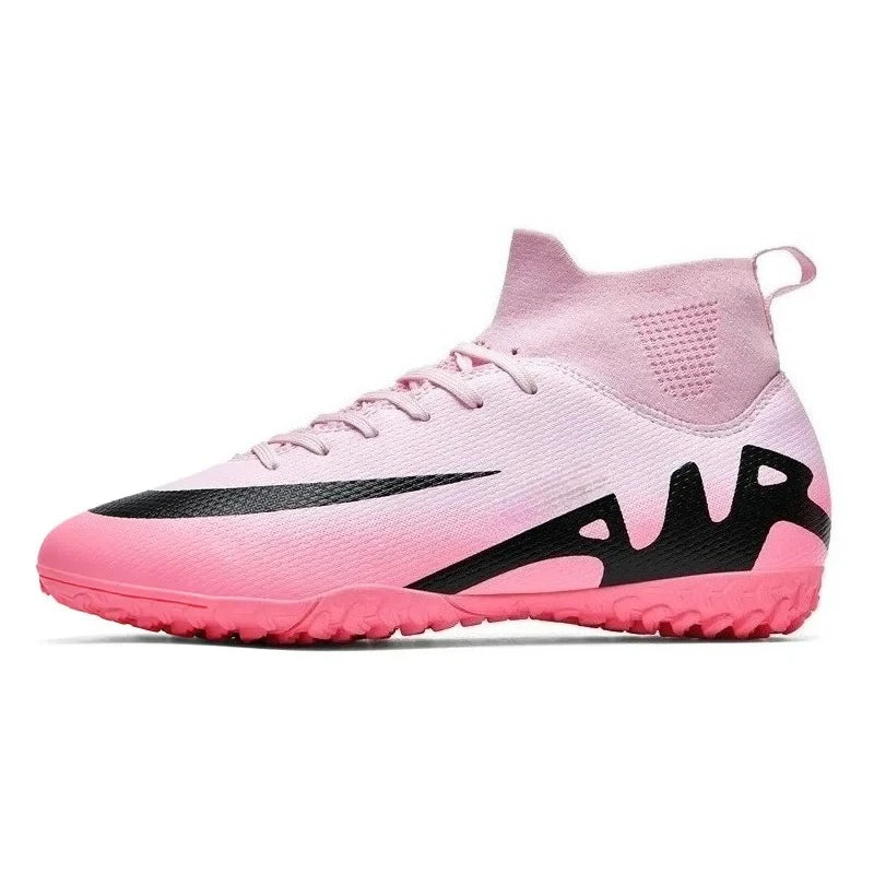 Chaussures de football roses tendance pour hommes Chaussures de football professionnelles légères Chaussettes de football pour hommes Chaussures de football d'extérieur antidérapantes Baskets de football originales