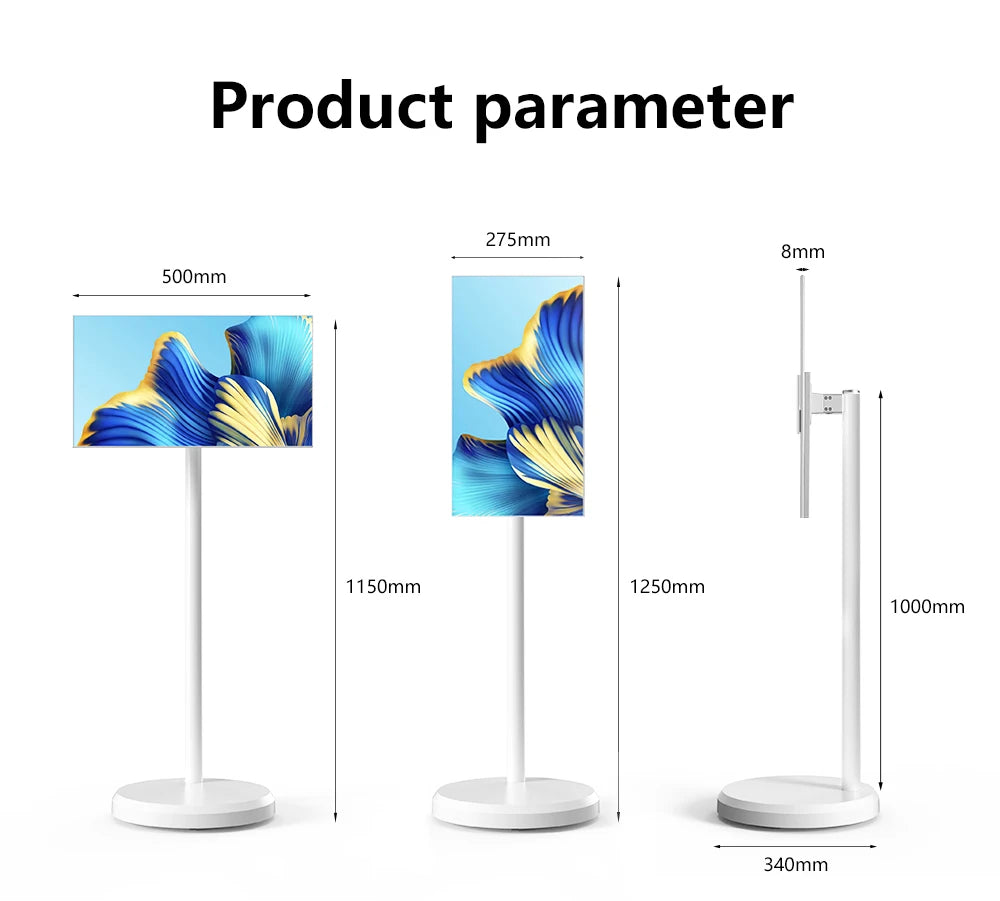 Android Tablet Smart Television in Cell Touch 21,5 Zoll LCD-Bildschirm Beweglicher kabelloser rollbarer Smart TV mit 5 Stunden Akkulaufzeit