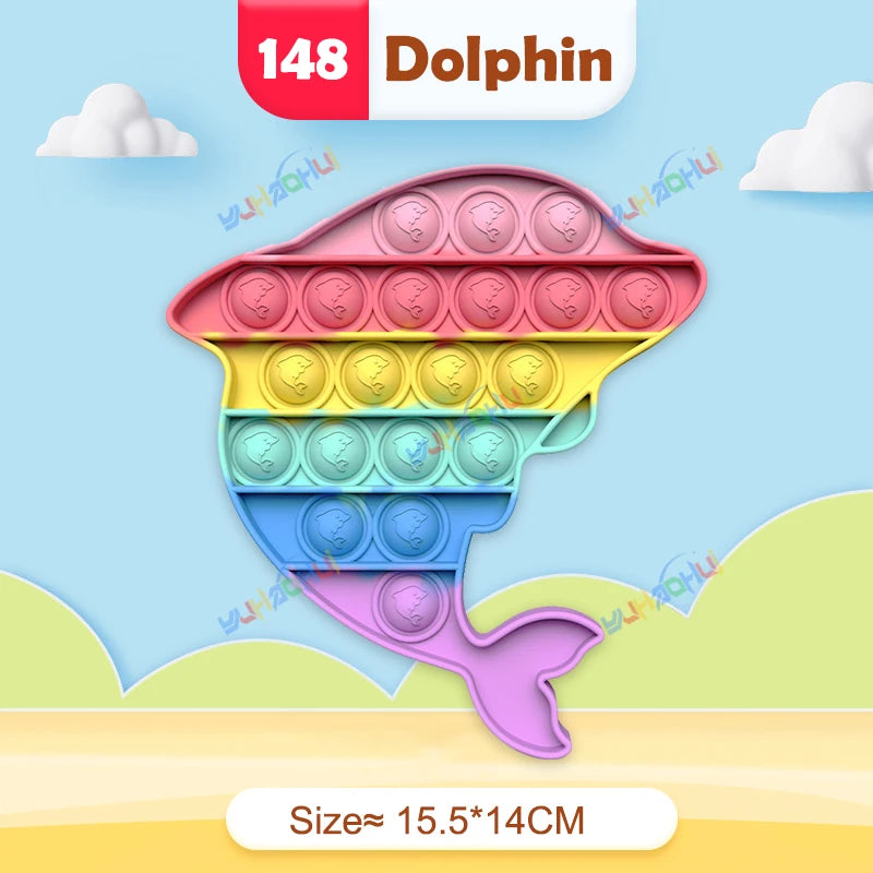 Regenbogen Pop Push Bubble Fidget Anti Stress Spielzeug für Erwachsene Kinder besondere Bedürfnisse sensorisches Spielzeug interaktives Spielzeug für Kinder