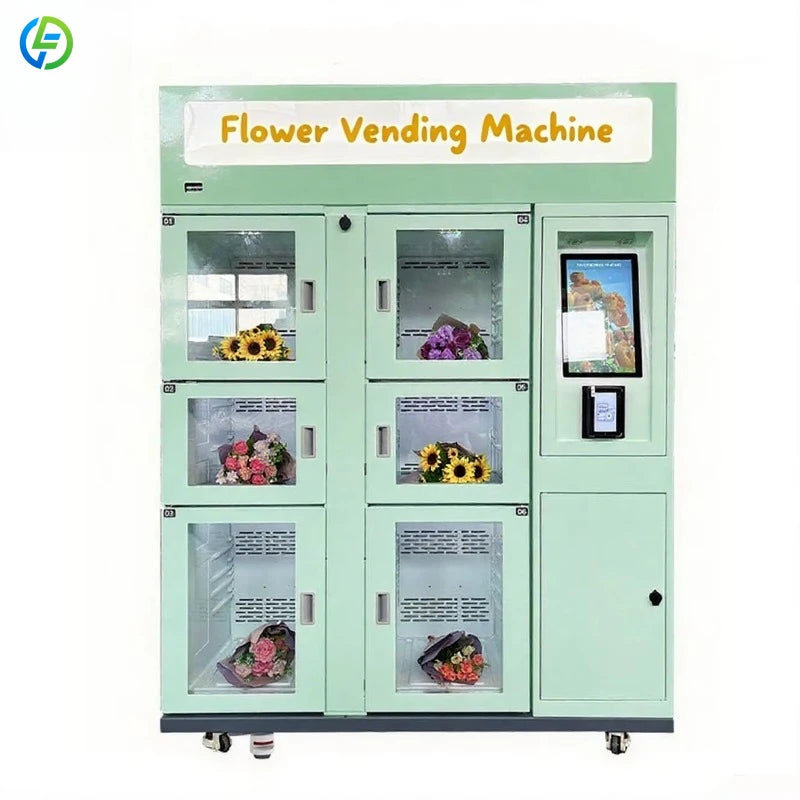 Customized Low-Energy Flower Vending Machine: Refrigerated, Wifi-Connected & Transparent Quality