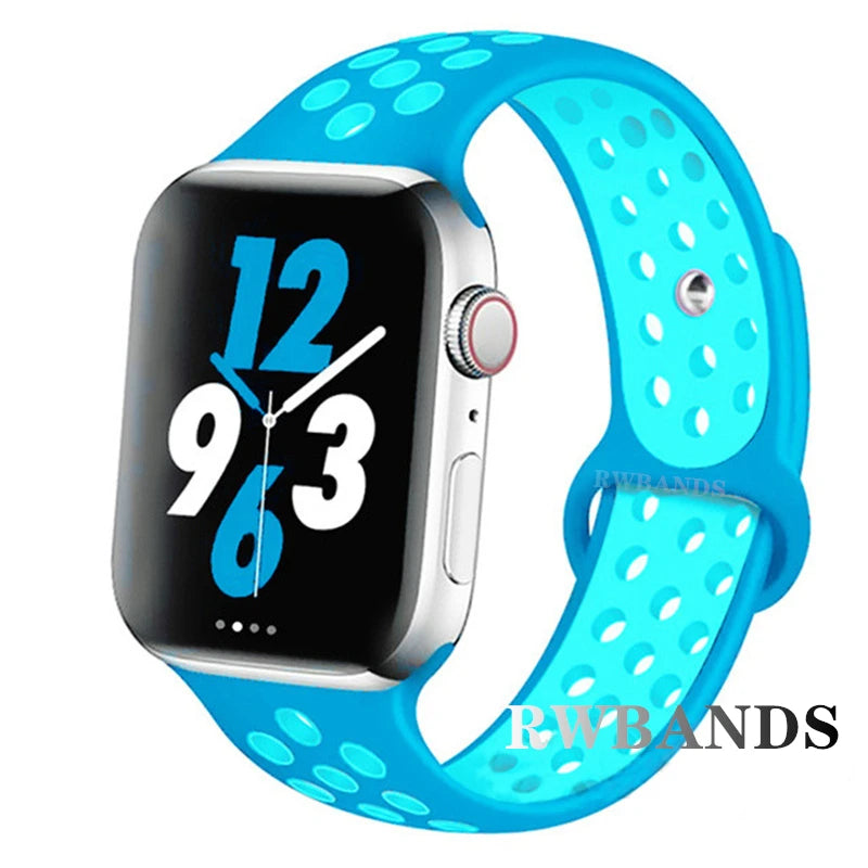 Sport Strap for Apple Watch Band 46mm 44mm 40mm 42-38-41mm 45mm Breathable Bracelet iWatch Series 10 9 8 7 6 SE 5 3 Ultra 2 49mm