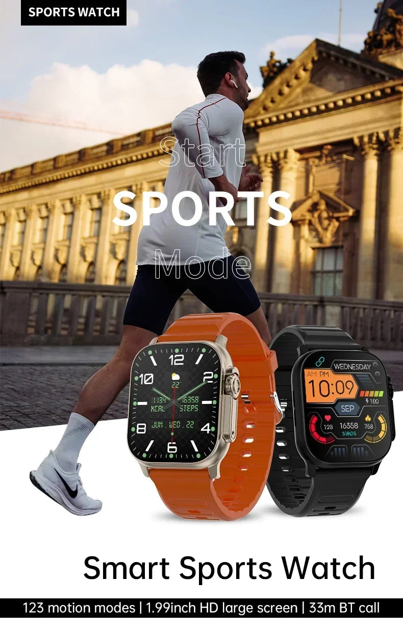 T900 Ultra 2 Watch Smartwatch Ultra Gen 2 IWO Watch NFC Bluetooth-Anruf Herzfrequenz Wasserdicht 2,2 Zoll Kabellose Fitnessuhr