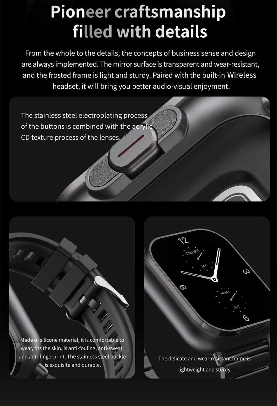 Montre connectée TWS 2 en 1 avec écouteurs, montre de sport, oreillette Bluetooth, montre d'appel, moniteur de santé pour hommes, NFC, montre intelligente pour femmes, écouteurs