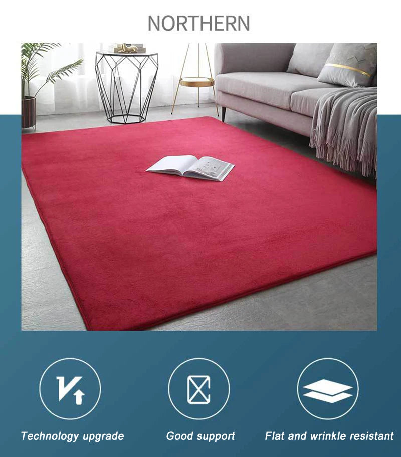 VIKAMA Tapis Moderne en Velours de Corail Doux Antidérapant pour Salon Chambre Grand Tapis de Jeu pour Enfants Tapis de Sol pour la Décoration Intérieure
