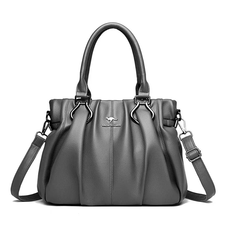 Sac cabas décontracté en cuir véritable, sacs à main de luxe pour femmes, sacs à main de marque, sacs à main en cuir souple de haute qualité pour le travail