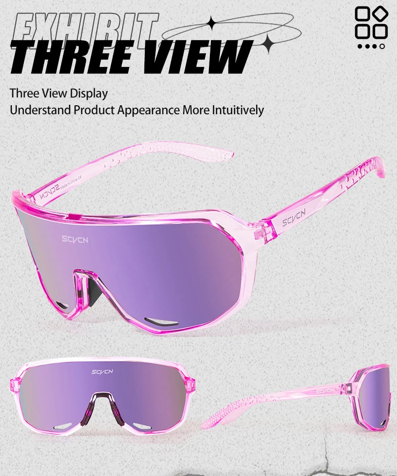 SCVCN Lunettes de soleil photochromiques d'extérieur, lunettes de cyclisme pour hommes, lunettes de vélo pour femmes, VTT, vélo de route, lunettes de cyclisme UV400