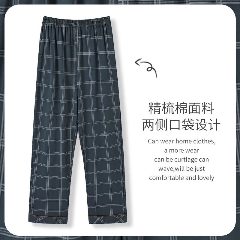 Nouveau style Vente chaude Coton carreaux Pyjama Pantalon pour Adultes Ameublement Coton Pantalon Coton Pyjama Homme Bas de sommeil Vêtements d'intérieur