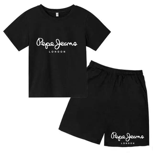 Children Summer London Clothes T-shirt 3-12Yrs Boys Girls Short-sleeved Top+Shorts Casual Brand Fashion Sports Set Clothing